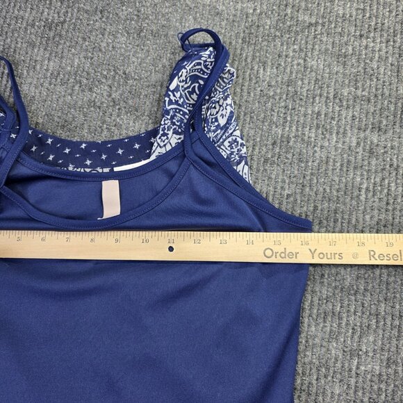 Knox Rose Dress Womens M Blue White Floral 2 Piece High Waist Boho Cottagecore - Picture 12 of 12